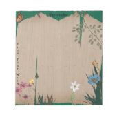 ヴィンテージフェンス引用文フローラスクラップブックペーパー ノートパッド (正面)