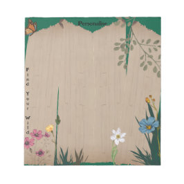 ヴィンテージフェンス引用文フローラスクラップブックペーパー ノートパッド