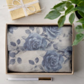 ヴィンテージフェードアウトブルーバラ 薄葉紙 (ギフト)