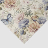 ヴィンテージフェード蝶の花のパターン 薄葉紙 (詳細)