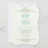 ヴィンテージフエレガントライ新生児ボーイsipと参照 招待状 (正面)