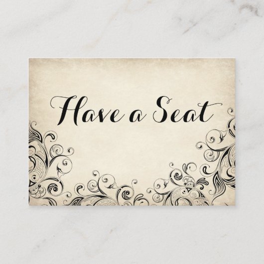 ヴィンテージフエレガントロッシュフラットテーブル座席表 名刺 (裏面)