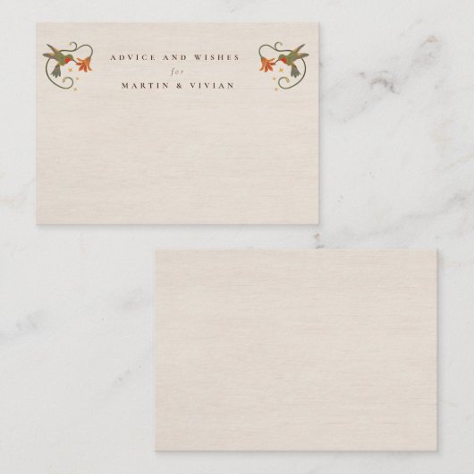 ヴィンテージフォアフローラティーアドバイスカード エンクロージャーカード (正面/裏面)