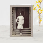 ヴィンテージフォイルフェンサーヘレンマイヤーグリーティングカード カード (黄色い花)