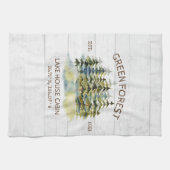 ヴィンテージフォギーパインフォレストレイクハウスキャビンロッジ キッチンタオル (横)