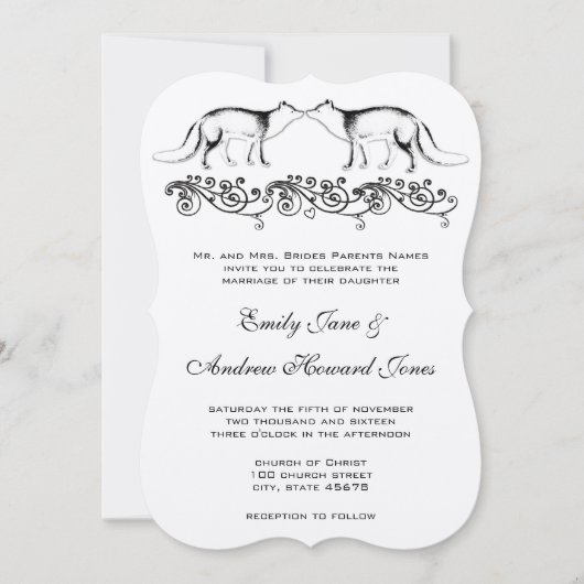 ヴィンテージフォックスの結婚式招待状 招待状 (正面)