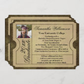 ヴィンテージフォトカレッジ卒業チケット招待状 招待状 (正面/裏面)