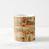 ヴィンテージフォトカードコラージュ。ヨーロッパ、中東 コーヒーマグカップ (中央)