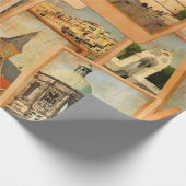 ヴィンテージフォトカードコラージュ。ヨーロッパ、中東 ラッピングペーパー (角)