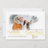 ヴィンテージフォトカードメリークリスマスフォイルスタイル 案内状 (正面)