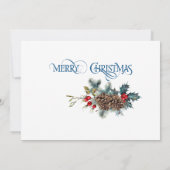 ヴィンテージフォトカードメリークリスマスブルースタイル 案内状 (裏面)