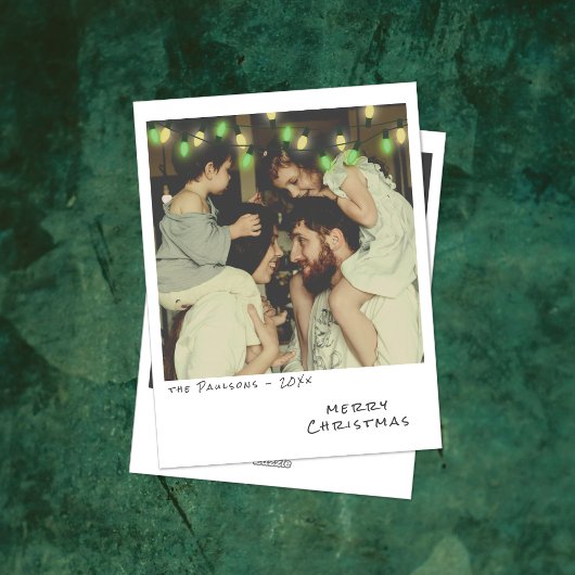 ヴィンテージフォトクリスマスカードグリーン&イエローライト シーズンカード