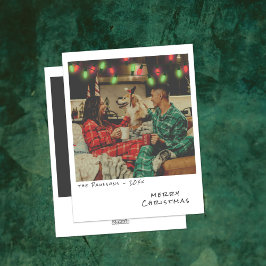 ヴィンテージフォトクリスマスカード – 赤と緑のライト シーズンカード