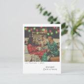 ヴィンテージフォトクリスマスカード – 赤と緑のライト シーズンカード (スタンド正面)