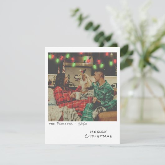 ヴィンテージフォトクリスマスカード – 赤と緑のライト シーズンカード (スタンド正面)