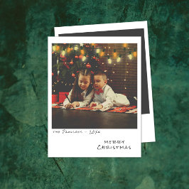 ヴィンテージフォトクリスマスカード – 赤と黄色のライト シーズンカード