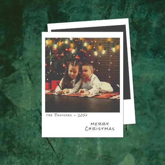 ヴィンテージフォトクリスマスカード – 赤と黄色のライト シーズンカード