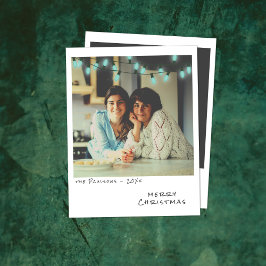 ヴィンテージフォトクリスマスカード – 青いライト シーズンカード