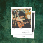 ヴィンテージフォトクリスマスカード – 青と白のライト シーズンカード