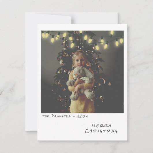 ヴィンテージフォトクリスマスカード – 黄色のライト シーズンカード (正面)