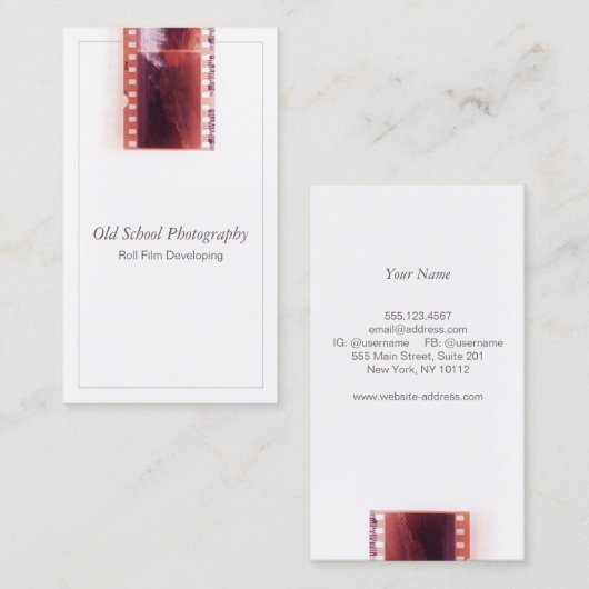 ヴィンテージフォトグラファーのカメラフィルム 名刺 (正面/裏面)