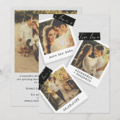 ヴィンテージフォトスナップショット和紙テー結婚プ セーブザデート (正面/裏面)