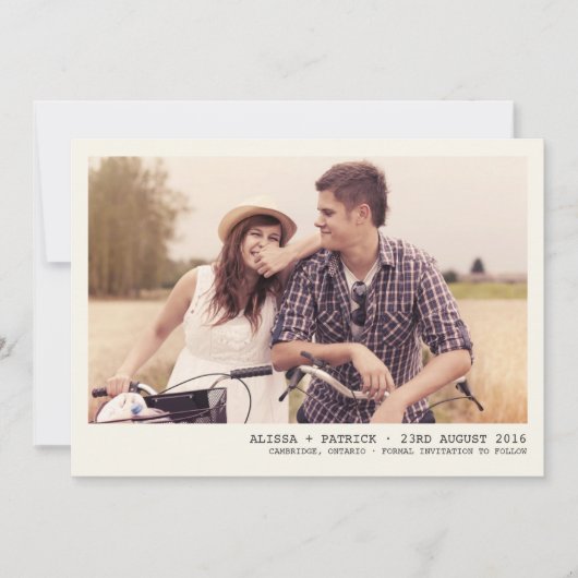 ヴィンテージフォトフレームセーブ・ザ・デート案内 セーブザデート (正面)