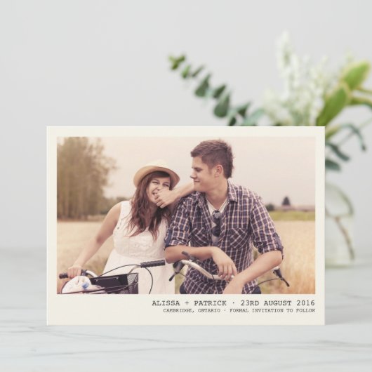 ヴィンテージフォトフレームセーブ・ザ・デート案内 セーブザデート (スタンド正面)