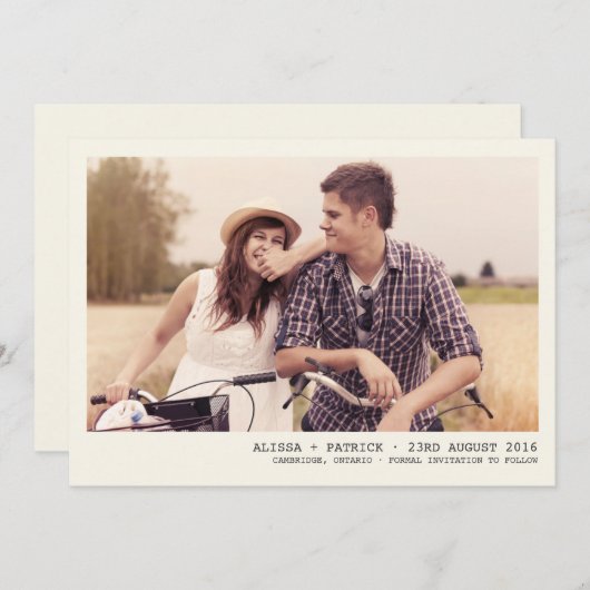 ヴィンテージフォトフレームセーブ・ザ・デート案内 セーブザデート (正面/裏面)