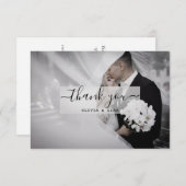 ヴィンテージフォトブラック&ホワイト結婚ズ サンキューカード (正面/裏面)