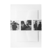 ヴィンテージフォトブースストリップコラージュ結婚スクリプト 招待状ベリーバンド (正面例)