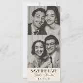 ヴィンテージフォトブースタイポグラフィQrcode日付を保存 招待状 (正面)