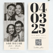 ヴィンテージフォトブースタイポグラフィQrcode日付を保存 招待状