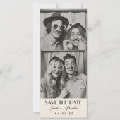 ヴィンテージフォトブースタイポグラフィQrcode日付を保存 招待状 (正面)