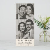 ヴィンテージフォトブースタイポグラフィQrcode 結婚's 招待状 (スタンド正面)