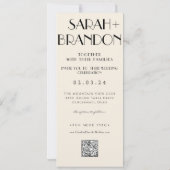 ヴィンテージフォトブースタイポグラフィQrcode 結婚's 招待状 (裏面)