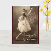 ヴィンテージフォトプリンセスダンスグリーティングカード カード (黄色い花)