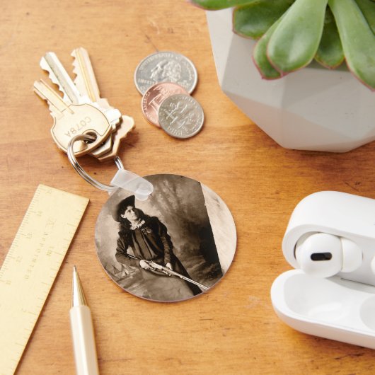 ヴィンテージフォトポートレート恋しく思、アニエオークリーとガン キーホルダー (デスク)