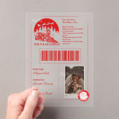 ヴィンテージフォトポーラ表現クリスマスチケット アクリル招待状 (インサイチュ (ポータブル))