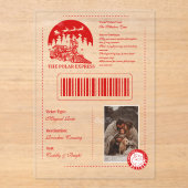 ヴィンテージフォトポーラ表現クリスマスチケット アクリル招待状 (正面)