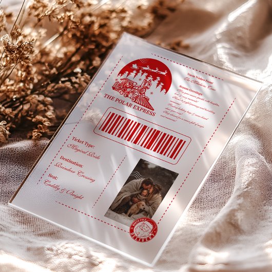 ヴィンテージフォトポーラ表現クリスマスチケット アクリル招待状