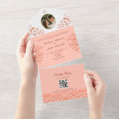 ヴィンテージフォトモノグラム結婚ズ オールインワン招待状 (貼ってはがせる)