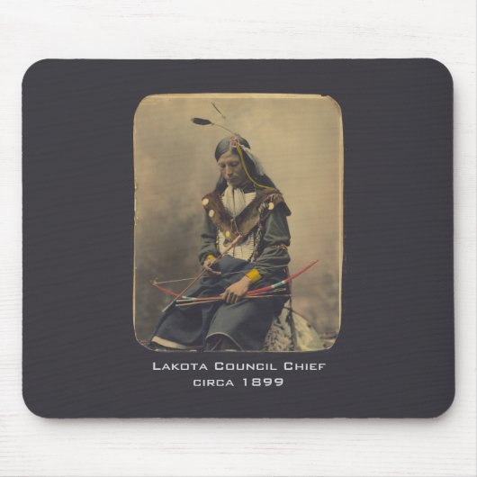 ヴィンテージフォト先住民アメリカンラコタインディアンチーフ マウスパッド (正面)