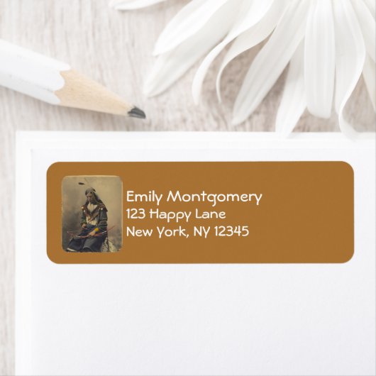 ヴィンテージフォト先住民アメリカンラコタインディアンチーフ ラベル (インサイチュ)