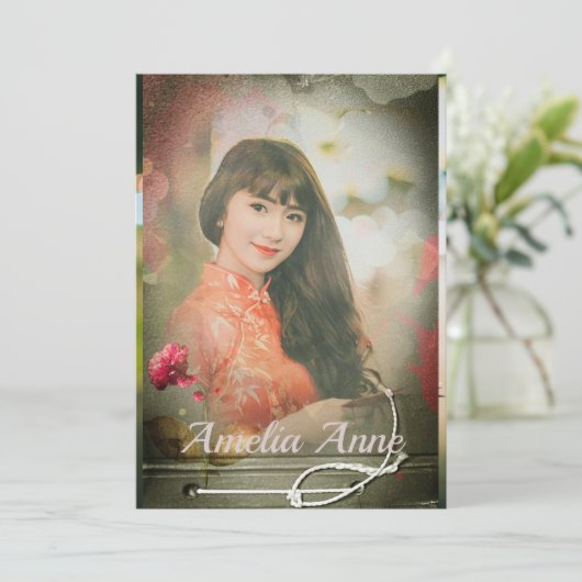 ヴィンテージフォト卒業パーティー招待状 招待状 (スタンド正面)