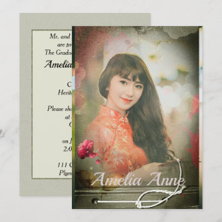 ヴィンテージフォト卒業パーティー招待状 招待状