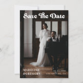 ヴィンテージフォト&ボホスクリプトタイポグラフィレトロ70s セーブザデート (正面)