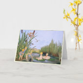 ヴィンテージフォレストの子供フレディランジェラーグリーティング カード (黄色い花)