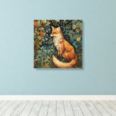 ヴィンテージフォレストキツネウィリアムインスパイアモリスボタニー キャンバスプリント (インサイチュ (ウッドフロア))