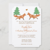 ヴィンテージフォレストキツネパインツリー結婚式招待状 招待状 (正面)
